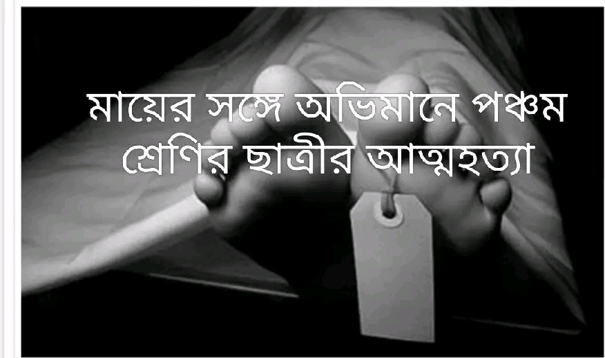 বরিশালের উজিরপুরে সাতলা গ্রামের মায়ের সাথে অভিমান করে পঞ্চম শ্রেণীর ছাত্রী আত্মহত্যা করেছে